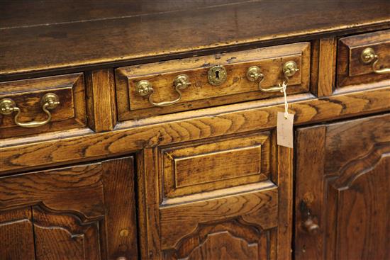 An 18th century oak dresser, W.5ft 3in.